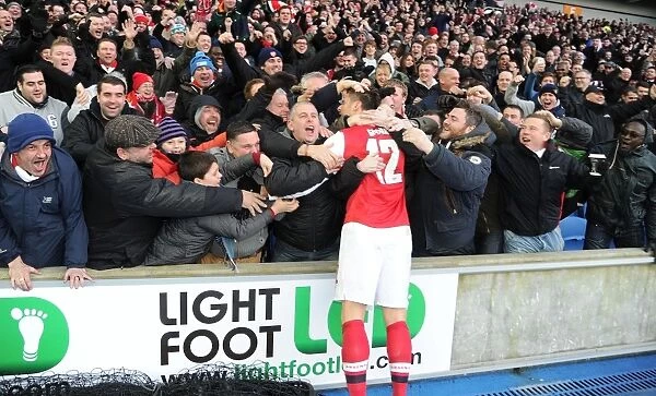 Olivier Giroud Scores Second Goal, Arsenal Fans Celebrate in FA Cup Match against Brighton & Hove Albion