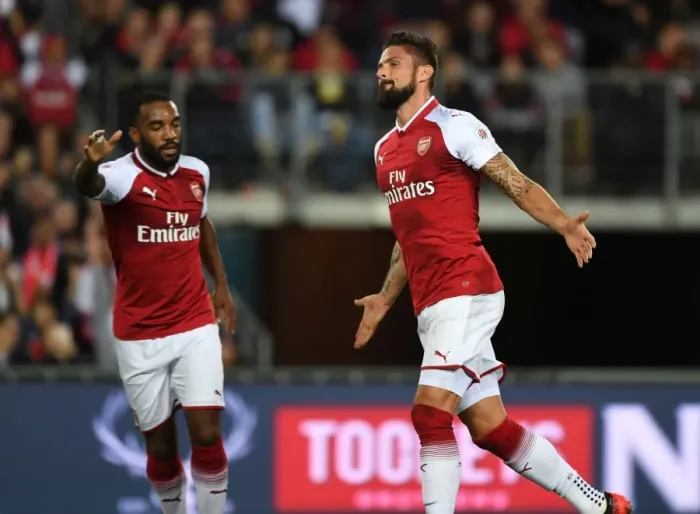 Framed Print : Olivier Giroud Scores Second Goal: Arsenal vs. Western Sydney Wanderers (2017-18) Framed Print : Olivier Giroud Scores Second Goal: Arsenal vs. Western Sydney Wanderers (2017-18)