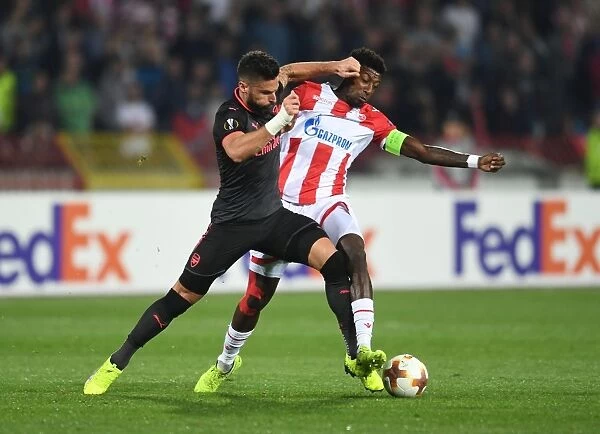 Olivier Giroud vs. Mitchell Donald: Clash in the Europa League between Crvena Zvezda and Arsenal FC