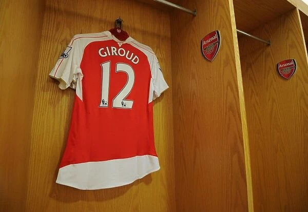 Olivier Giroud's Arsenal Shirt in Arsenal Dressing Room before Arsenal vs West Bromwich Albion (2015-16)