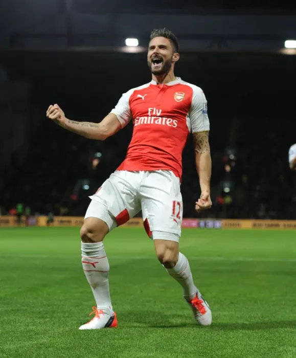 Framed Print : Olivier Giroud's Brace: Arsenal's Triumph over Watford (2015 / 16)