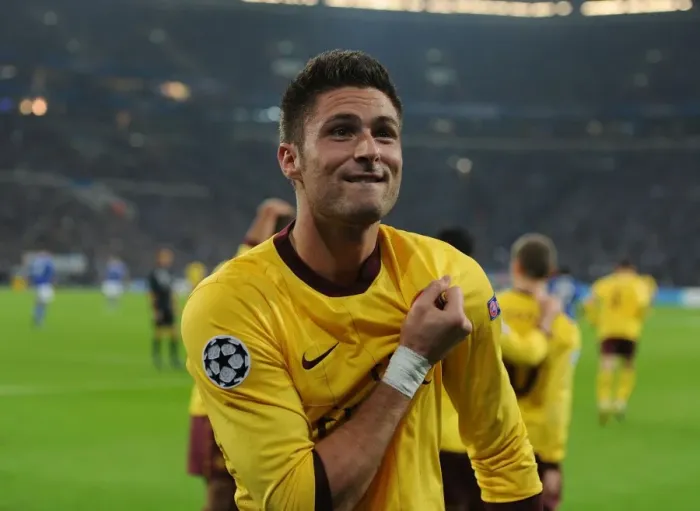 Framed Print : Olivier Giroud's Brace: Arsenal's Victory Over Schalke 04 in the Champions League (2012)