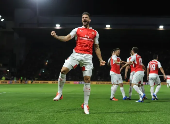 Framed Print : Olivier Giroud's Brace: Arsenal's Victory at Watford, Premier League 2015 / 16