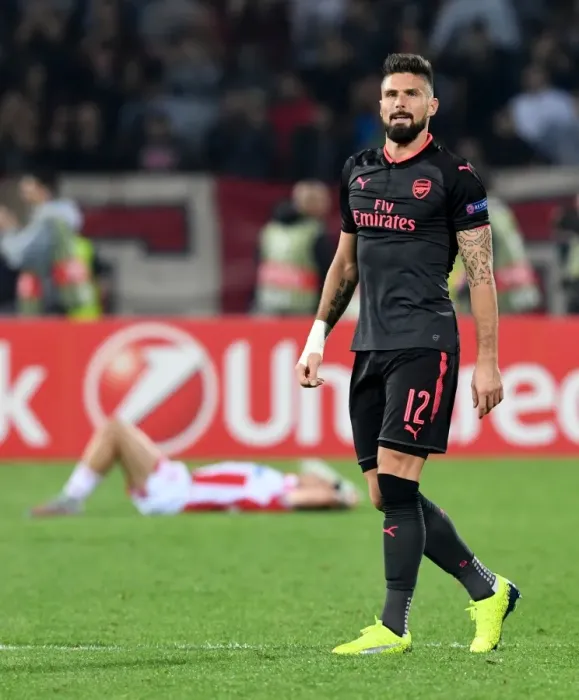 Framed Print : Olivier Giroud's Emotional Reaction: Arsenal vs. Red Star Belgrade, Europa League 2017-18 Framed Print : Olivier Giroud's Emotional Reaction: Arsenal vs. Red Star Belgrade, Europa League 2017-18