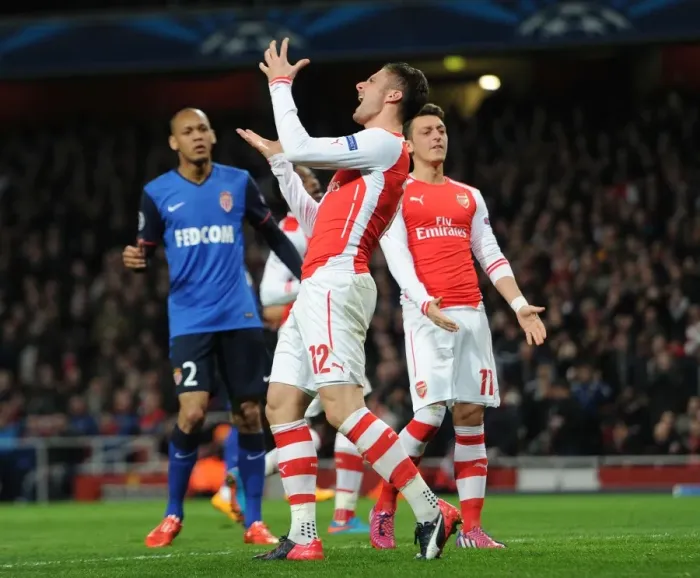Framed Print : Olivier Giroud's Frustration: Arsenal vs AS Monaco, UEFA Champions League Round of 16 Framed Print : Olivier Giroud's Frustration: Arsenal vs AS Monaco, UEFA Champions League Round of 16