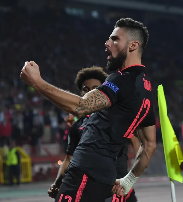 Framed Print : Olivier Giroud's Goal: Arsenal's Victory in Red Star Belgrade (UEFA Europa League 2017-18) Framed Print : Olivier Giroud's Goal: Arsenal's Victory in Red Star Belgrade (UEFA Europa League 2017-18)