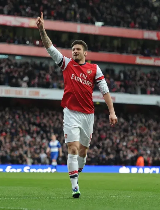 Framed Print : Olivier Giroud's Hat-Trick: Arsenal vs. Reading, Premier League 2012-13
