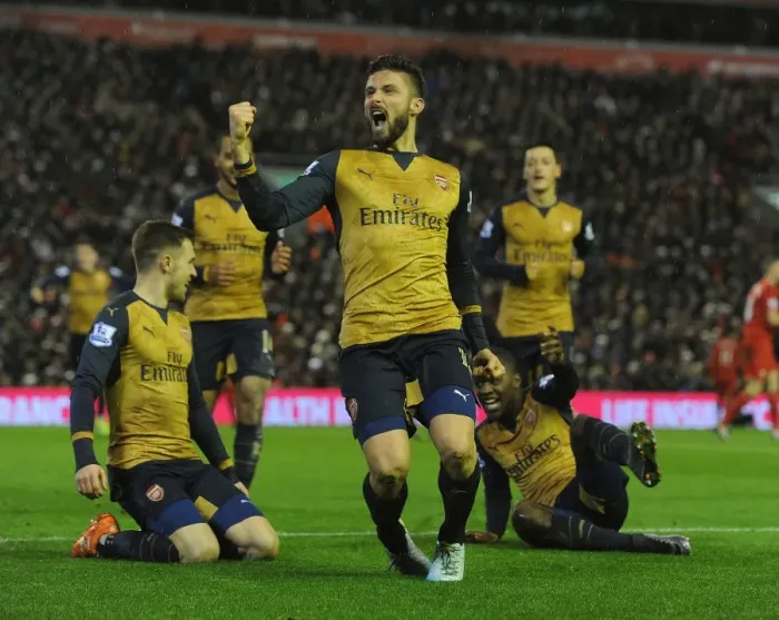 Framed Print : Olivier Giroud's Hat-Trick: Arsenal's Triumph over Liverpool in the Premier League 2015-16 Framed Print : Olivier Giroud's Hat-Trick: Arsenal's Triumph over Liverpool in the Premier League 2015-16