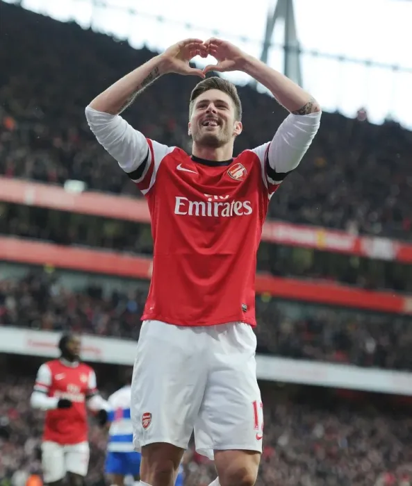Framed Print : Olivier Giroud's Hat-Trick: Arsenal's Triumph Over Reading in the 2012-13 Premier League
