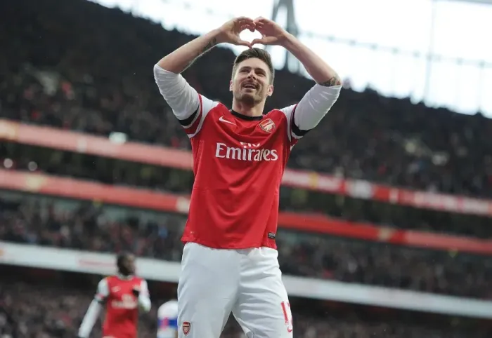 Framed Print : Olivier Giroud's Hat-Trick: Arsenal's Triumph Over Reading in the Premier League 2012-13