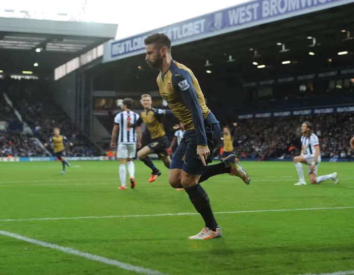Framed Print : Olivier Giroud's Strike: Arsenal's Triumph over West Bromwich Albion (2015-16) Framed Print : Olivier Giroud's Strike: Arsenal's Triumph over West Bromwich Albion (2015-16)