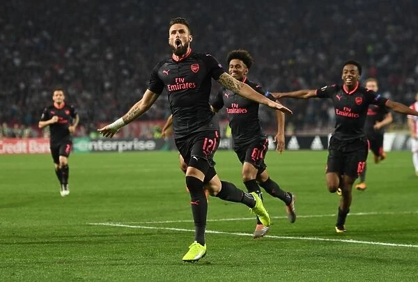 Olivier Giroud's Thrilling Goal: Arsenal's Europa League Triumph over Red Star Belgrade (2017-18)