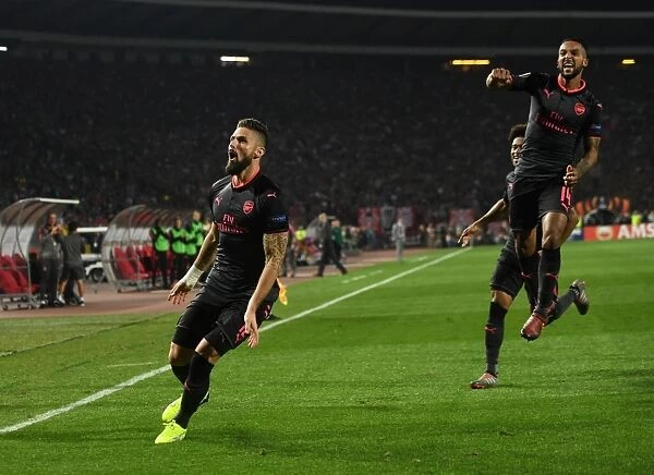 Olivier Giroud's Thrilling Goal: Arsenal's Europa League Victory over Red Star Belgrade (2017-18)