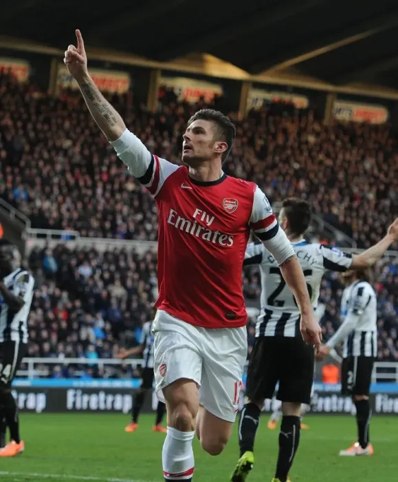 Framed Print : Olivier Giroud's Thrilling Goal: Arsenal's Premier League Victory Over Newcastle United (December 2013)