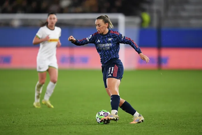 Framed Print : Oud-Heverlee Leuven v Arsenal FC - UEFA Women's Champions League 2025 / 26 League Phase MD6 Oud-Heverlee Leuven v Arsenal FC - UEFA Women's Champions League 2025 / 26 League