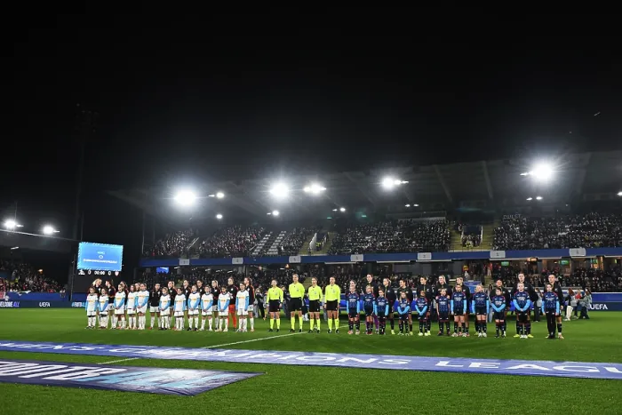 Framed Print : Oud-Heverlee Leuven v Arsenal FC - UEFA Women's Champions League 2025 / 26 League Phase MD6 Oud-Heverlee Leuven v Arsenal FC - UEFA Women's Champions League 2025 / 26 League