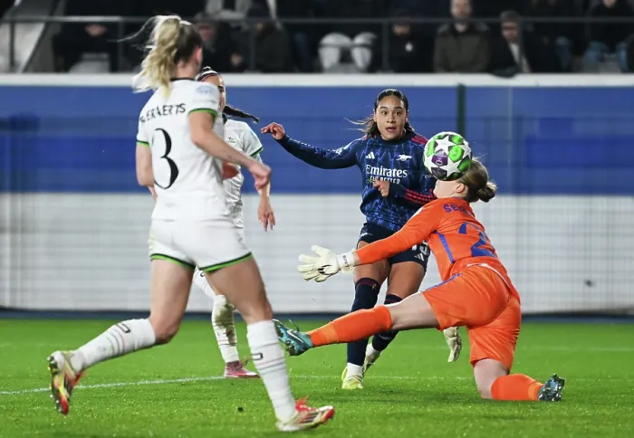 Framed Print : Oud-Heverlee Leuven v Arsenal FC - UEFA Women's Champions League 2025 / 26 League Phase MD6 Oud-Heverlee Leuven v Arsenal FC - UEFA Women's Champions League 2025 / 26 League