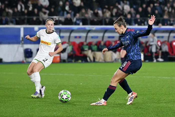 Framed Print : Oud-Heverlee Leuven v Arsenal FC - UEFA Women's Champions League 2025 / 26 League Phase MD6 Oud-Heverlee Leuven v Arsenal FC - UEFA Women's Champions League 2025 / 26 League