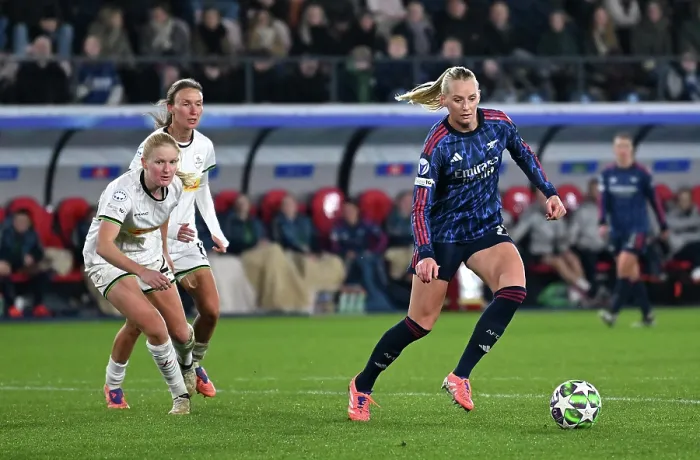 Framed Print : Oud-Heverlee Leuven v Arsenal FC - UEFA Women's Champions League 2025 / 26 League Phase MD6 Oud-Heverlee Leuven v Arsenal FC - UEFA Women's Champions League 2025 / 26 League