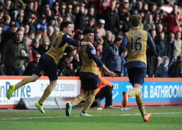 Framed Print : Oxlade-Chamberlain Braces: Arsenal's Victory at Bournemouth, Premier League 2015-16 Framed Print : Oxlade-Chamberlain Braces: Arsenal's Victory at Bournemouth, Premier League 2015-16