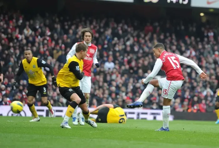 Framed Print : Oxlade-Chamberlain Scores His Fifth Goal: Arsenal vs. Blackburn Rovers (2011-12) Framed Print : Oxlade-Chamberlain Scores His Fifth Goal: Arsenal vs. Blackburn Rovers (2011-12)