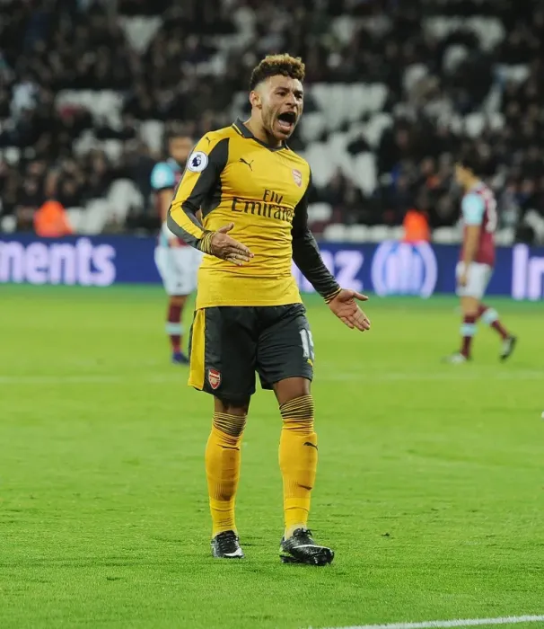 Framed Print : Oxlade-Chamberlain's Brace: Arsenal Crushes West Ham United in Premier League Showdown (December 2016)