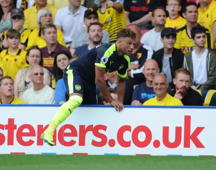 Framed Print : Oxlade-Chamberlain's Brilliant Performance: Arsenal's Victory at Watford (2016-17)