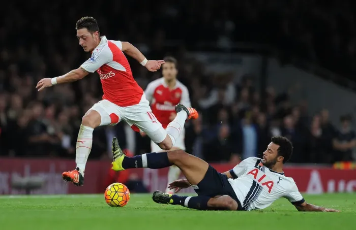 Framed Print : Ozil vs. Dembele: Intense Rivalry Unfolds - Arsenal vs. Tottenham (2015-16) Premier League Clash