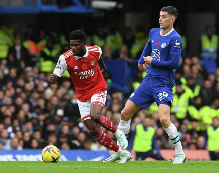 Framed Print : Partey vs. Havertz: A Premier League Battle at Stamford Bridge - Chelsea vs. Arsenal, 2022-23