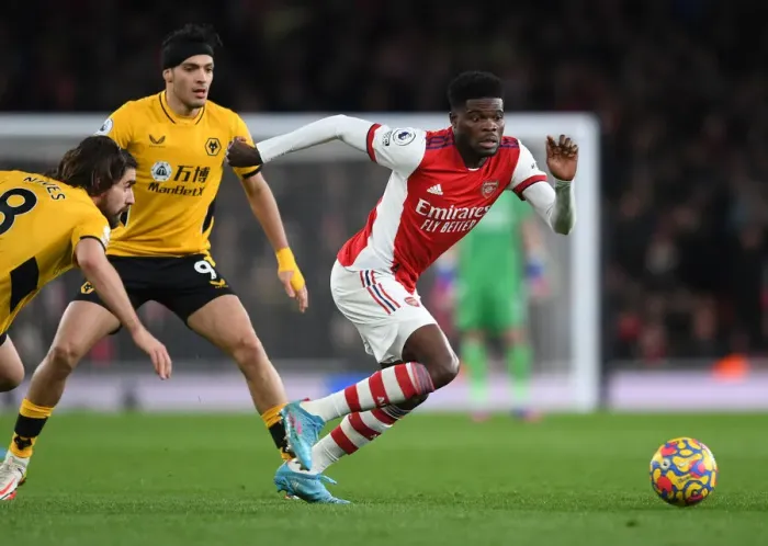 Framed Print : Partey vs. Jimenez: A Battle of Titans in Arsenal vs. Wolverhampton Premier League Clash Framed Print : Partey vs. Jimenez: A Battle of Titans in Arsenal vs. Wolverhampton Premier League Clash
