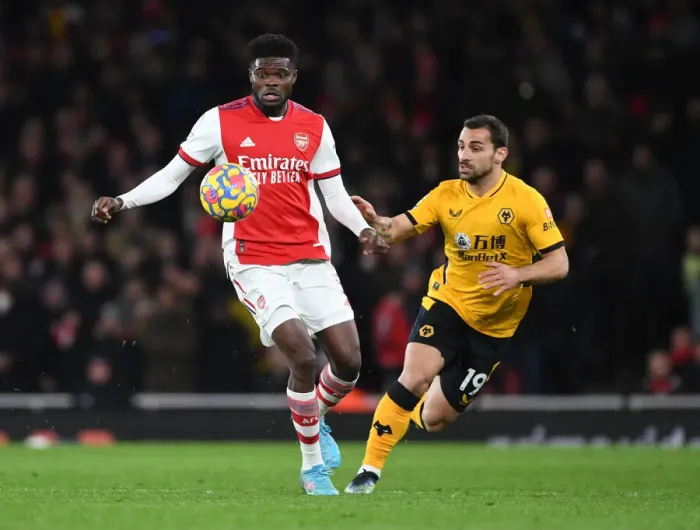 Framed Print : Partey vs. Jonny: A Battle of Midfielders in Arsenal vs. Wolverhampton Wanderers Premier League Clash
