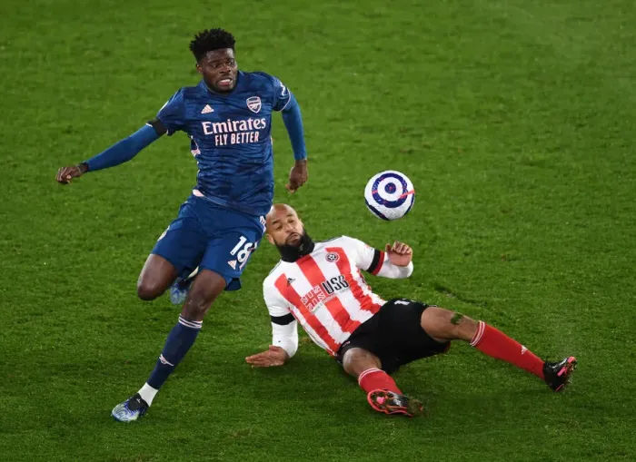 Framed Print : Partey vs. McGoldrick: A Premier League Showdown at Bramall Lane