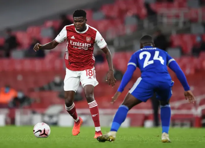 Framed Print : Partey vs Mendy: A Battle in Empty Emirates - Arsenal vs Leicester City, 2020-21 Premier League