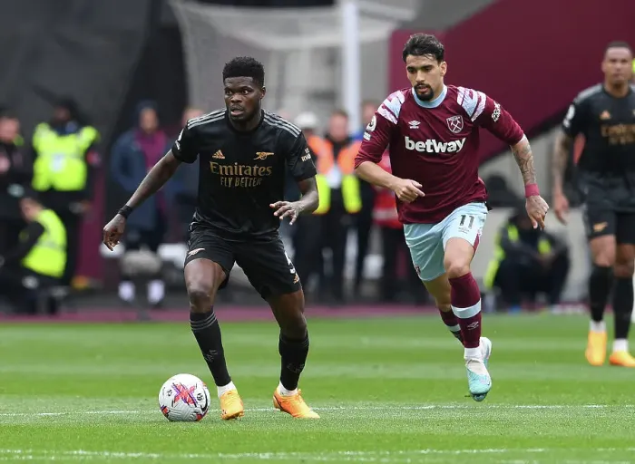 Framed Print : Partey vs. Paqueta: Battle in the Premier League - Arsenal vs. West Ham United (2022-23)