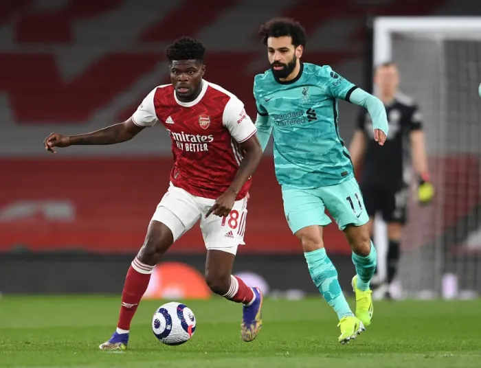 Framed Print : Partey vs. Salah: A Premier League Showdown - Arsenal vs. Liverpool