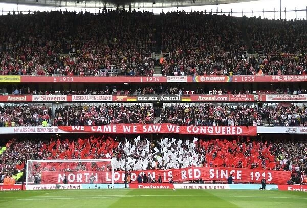Passionate Arsenal Fans Gather at Emirates Stadium: Arsenal vs. Tottenham Rivalry (2022-23)