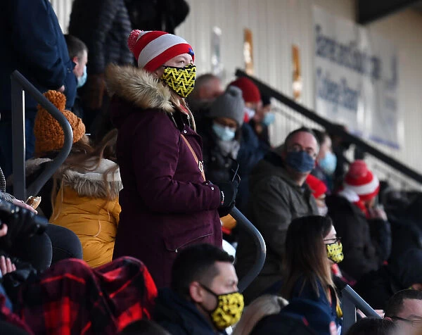Passionate Arsenal Fans at Meadow Park: Arsenal Women's FA WSL Match Against Birmingham City