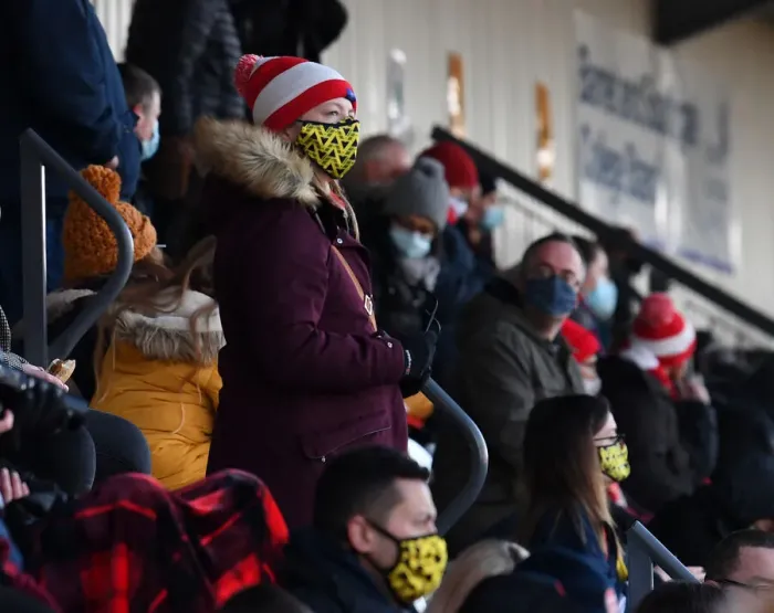 Framed Print : Passionate Arsenal Fans at Meadow Park: Arsenal Women's FA WSL Match Against Birmingham City