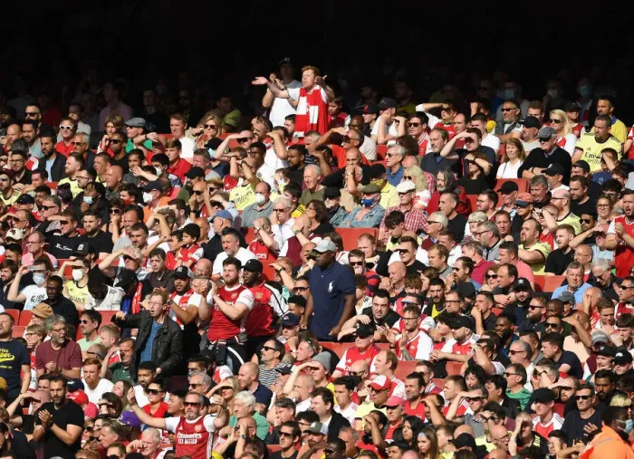 Framed Print : Passionate Arsenal vs. Chelsea Clash: A Sea of Fans at Emirates Stadium, Premier League 2021-22 Framed Print : Passionate Arsenal vs. Chelsea Clash: A Sea of Fans at Emirates Stadium, Premier League 2021-22
