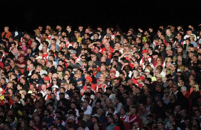 Framed Print : Passionate Clash: Arsenal vs. Liverpool at Emirates Stadium, Premier League 2022-23 - A Sea of Fans