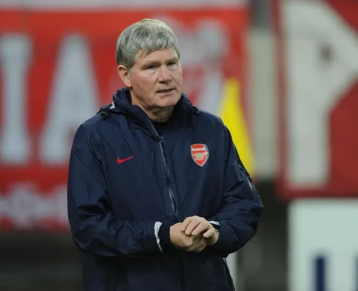 Framed Print : Pat Rice: Arsenal Assistant Manager Before Olympiacos Clash (UEFA Champions League 2011-12)