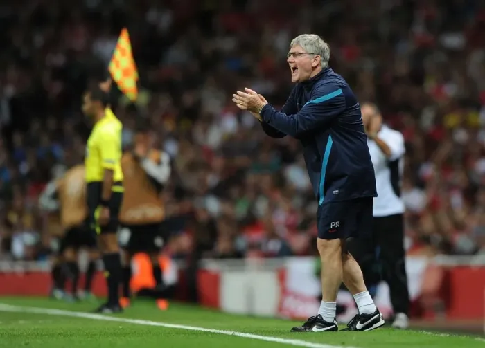 Framed Print : Pat Rice at Arsenal's Champions League Clash Against Udinese (2011)