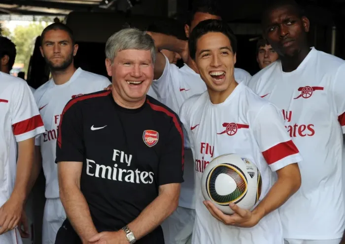 Framed Print : Pat Rice and Samir Nasri: Pre-Match Moment before Arsenal's Thrilling 5-6 Victory over Legia Warsaw, Warsaw, Poland, 2010 Framed Print : Pat Rice and Samir Nasri: Pre-Match Moment before Arsenal's Thrilling 5-6 Victory over Legia Warsaw, Warsaw, Poland, 2010
