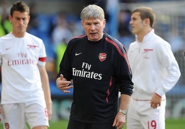 Pat Rice at Stamford Bridge: Arsenal's Assistant Manager Amidst Chelsea's 2-0 Victory, Barclays Premier League, 2010