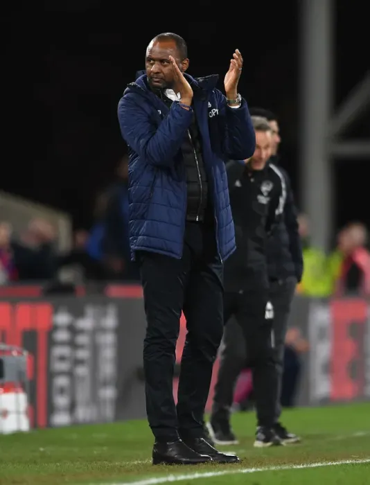 Framed Print : Patrick Vieira Faces Off Against Arsenal in Premier League Clash at Selhurst Park
