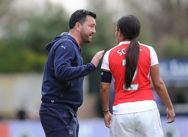 Pedro Martinez Losa the Arsenal Ladies Manager with Alex Scott (Arsenal Ladies)