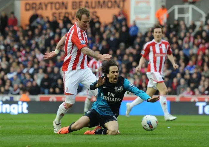Framed Print : Penalty Controversy: Yossi Benayoun Tripped by Glenn Whelan in Stoke City vs. Arsenal (2012) Framed Print : Penalty Controversy: Yossi Benayoun Tripped by Glenn Whelan in Stoke City vs. Arsenal (2012)