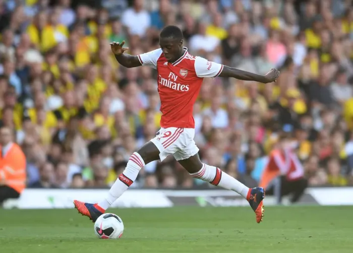 Framed Print : Pepe in Action: Arsenal vs. Watford, Premier League 2019-20