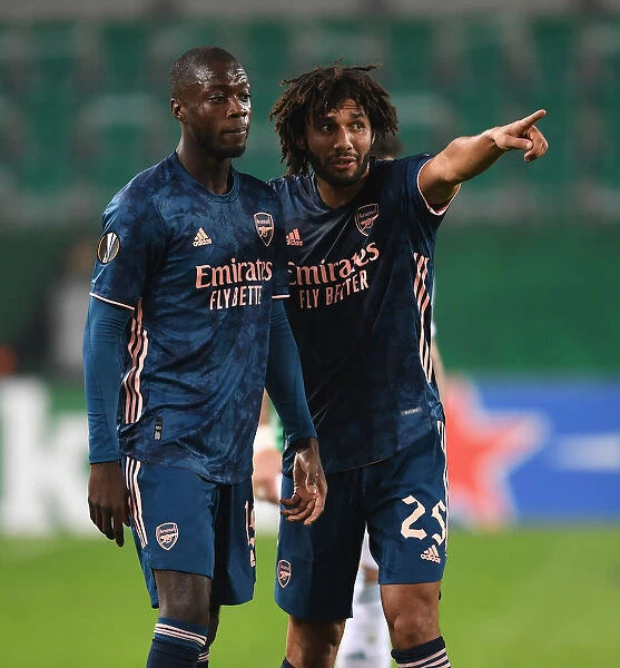 Pepe and Elneny in Action: Arsenal vs Rapid Vienna, UEFA Europa League 2020-21