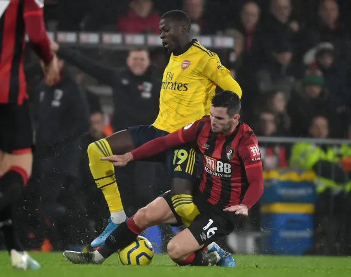 Framed Print : Pepe Foul: AFC Bournemouth vs. Arsenal FC, Premier League (December 2019)